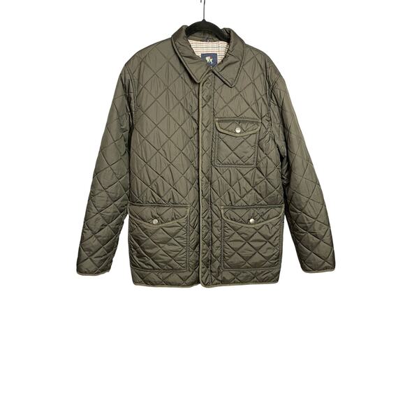Hart Schaffner Marx Olive Green Quilted Riding Jacket Men’s Size Medium Winter - Picture 1 of 6